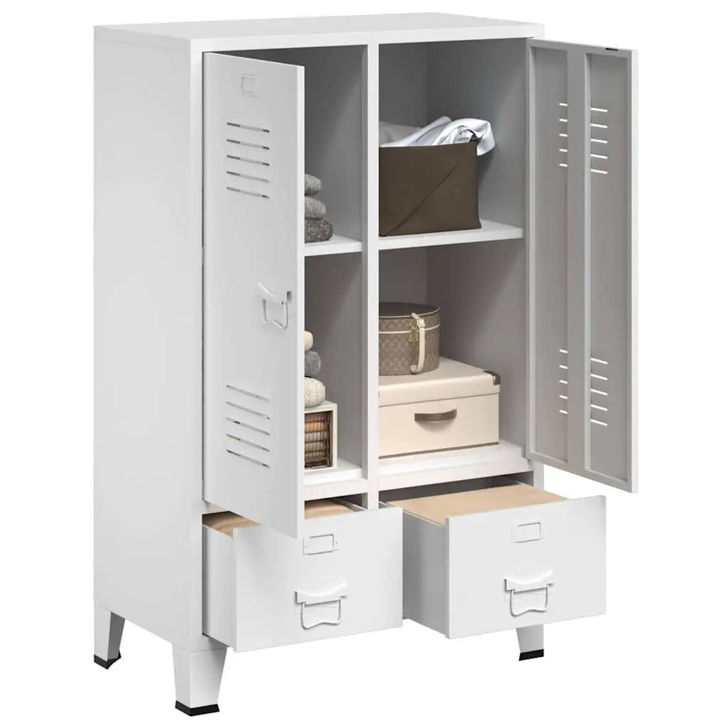 vidaXL vidaXL Industrial Wardrobe White 67x35x107 cm Steel - Wardrobe