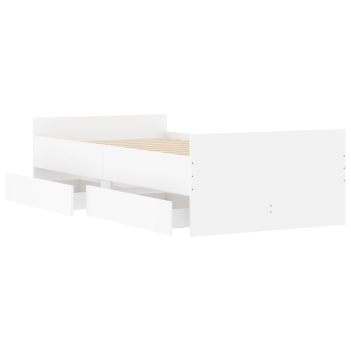 vidaXL Bed Frame | White | Engineered wood | Single | Bed Frame | Rectangular - from vidaXL