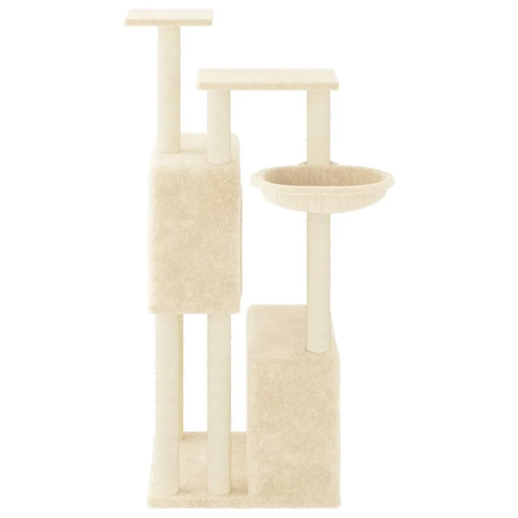 vidaXL vidaXL Cat Tree with Sisal Scratching Posts Cream 122 cm - Cat Tree