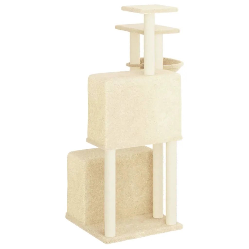 vidaXL vidaXL Cat Tree with Sisal Scratching Posts Cream 122 cm - Cat Tree