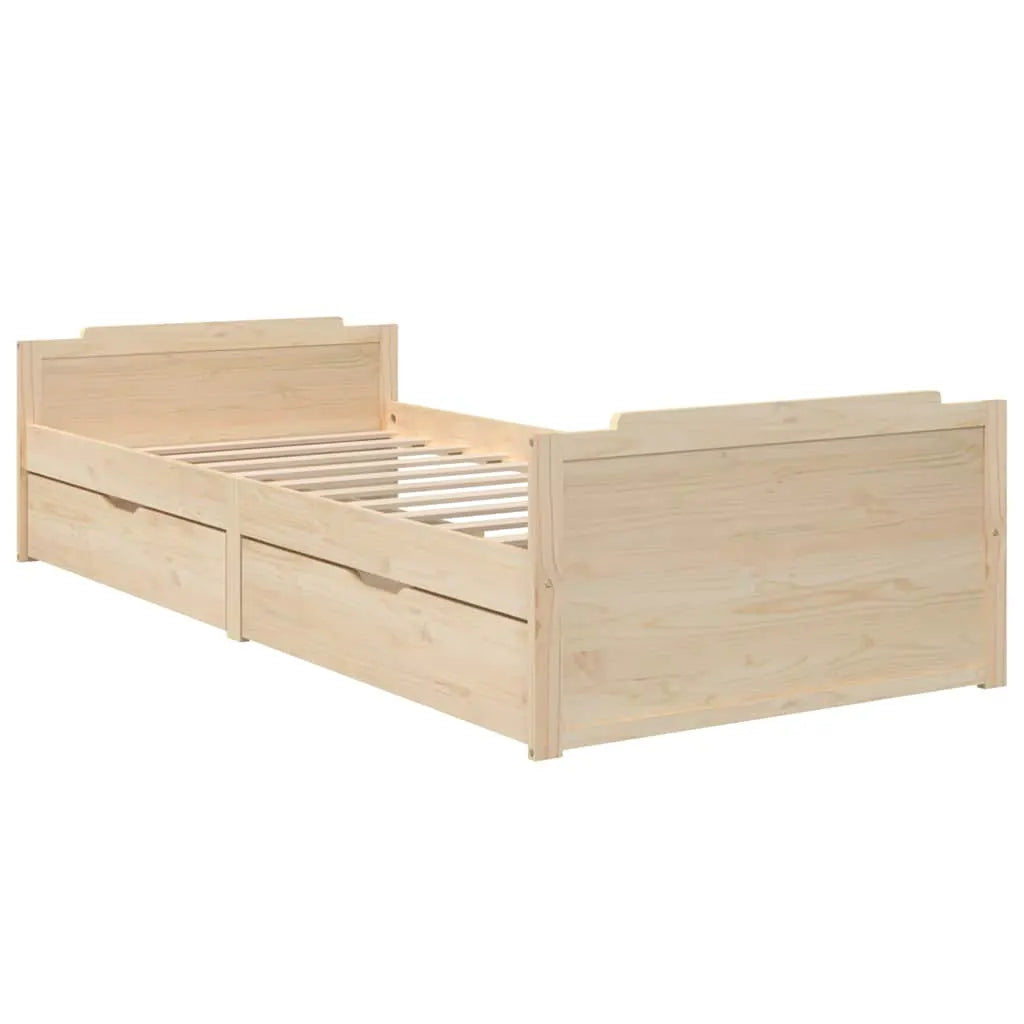 vidaXL Bed Frame | Natural Pine | Solid Pine Wood | Single | Bed Frame - from vidaXL