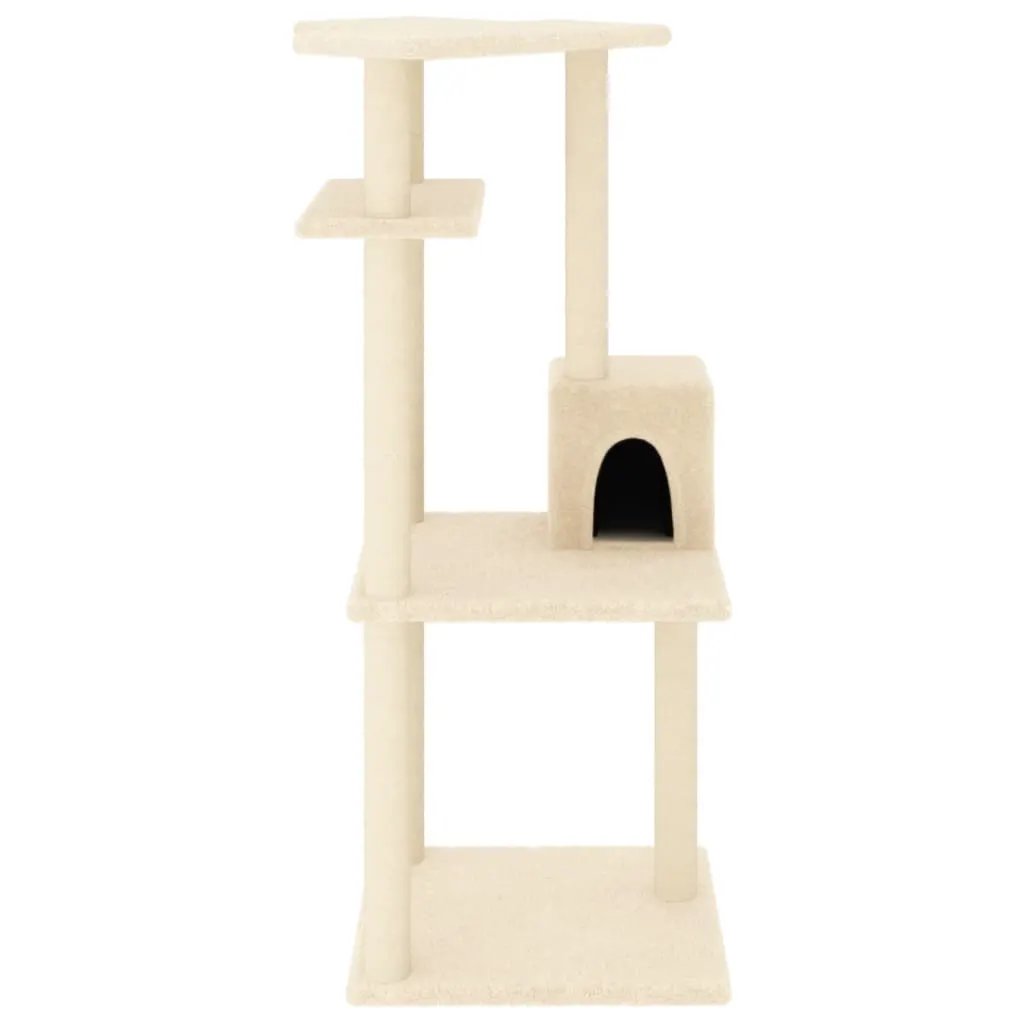 vidaXL vidaXL Cat Tree with Sisal Scratching Posts Cream 123 cm - Cat Tree