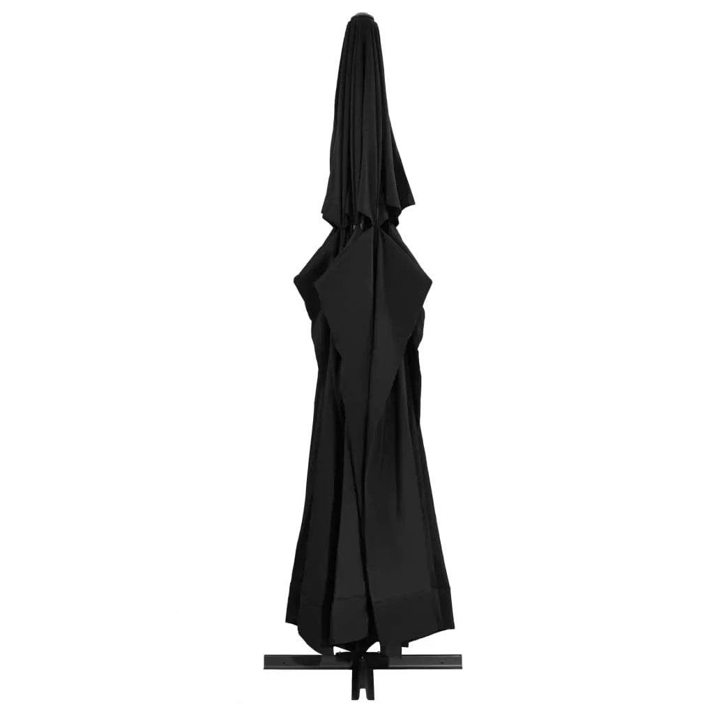 vidaXL vidaXL Garden Parasol with Aluminium Pole 500 cm Black - Parasol