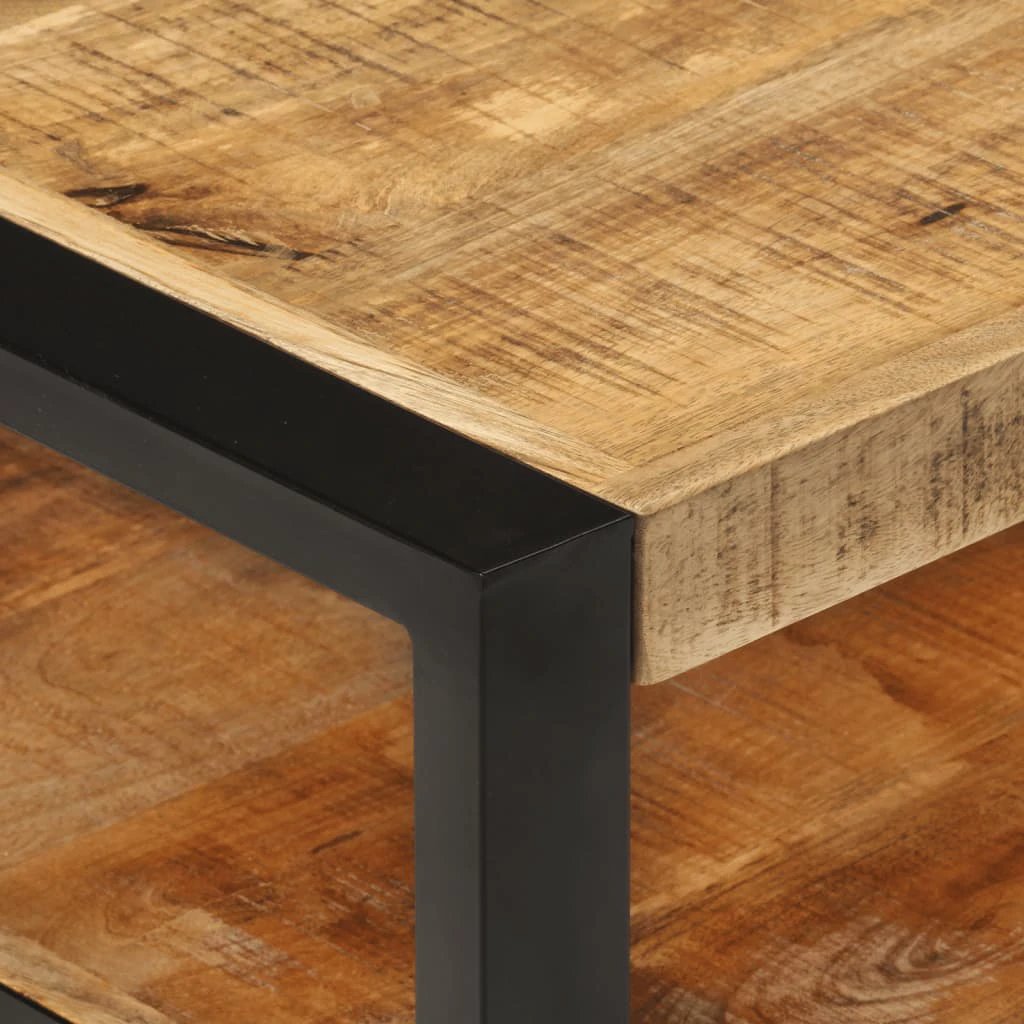 vidaXL VidaXL Coffee Table 120x55x40 cm Solid Mango Wood Rustic Two Tier Living Room Decor - Coffee Table