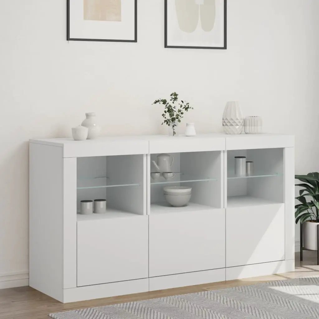 vidaXL vidaXL Sideboard with LED Lights White 123x37x67 cm - Sideboard