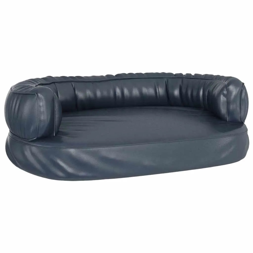 vidaXL Dog Bed | Dark Blue | Faux Leather | Medium | Dog Bed | Rectangular - from vidaXL