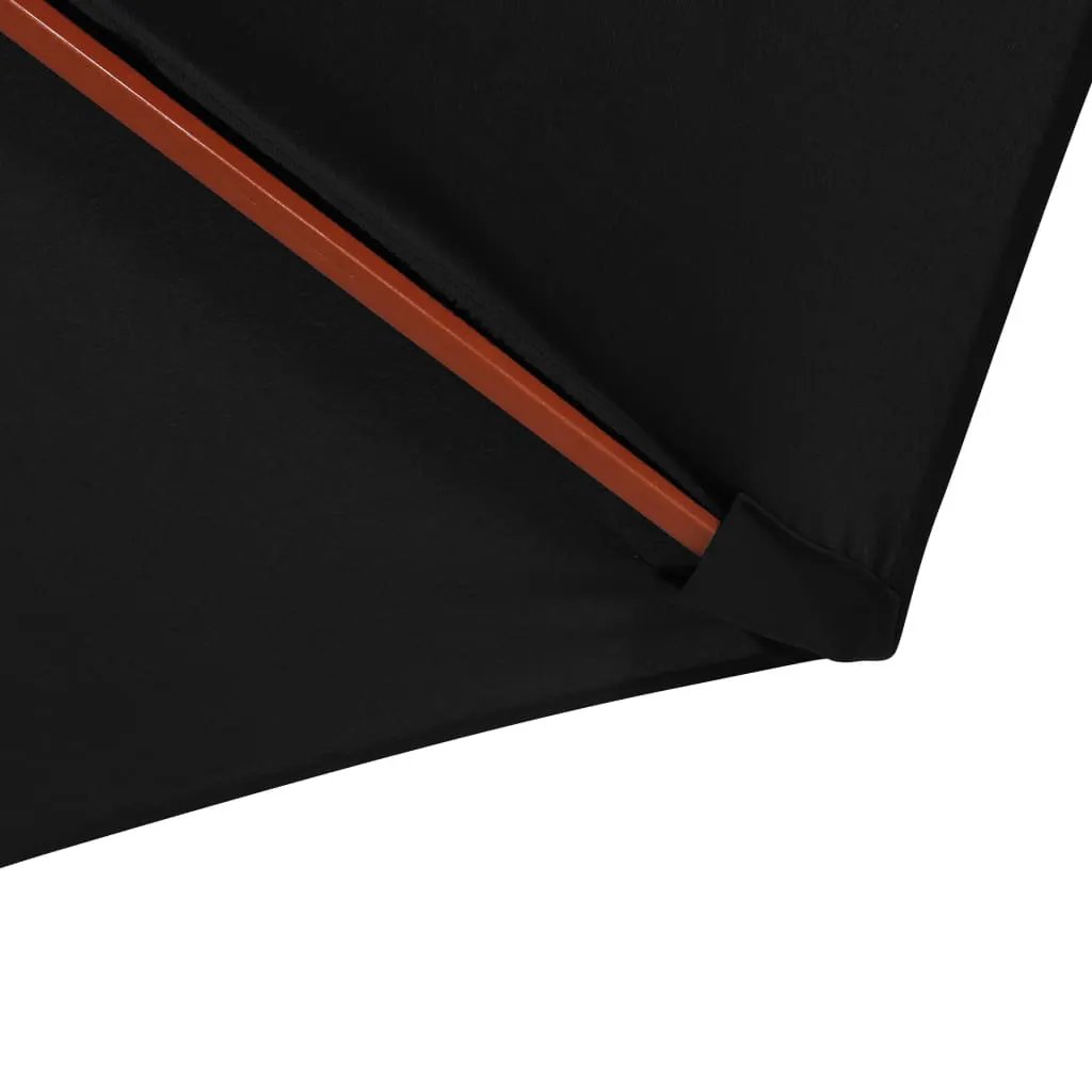 vidaXL vidaXL Garden Parasol with Wooden Pole 300x258 cm Black - Parasol