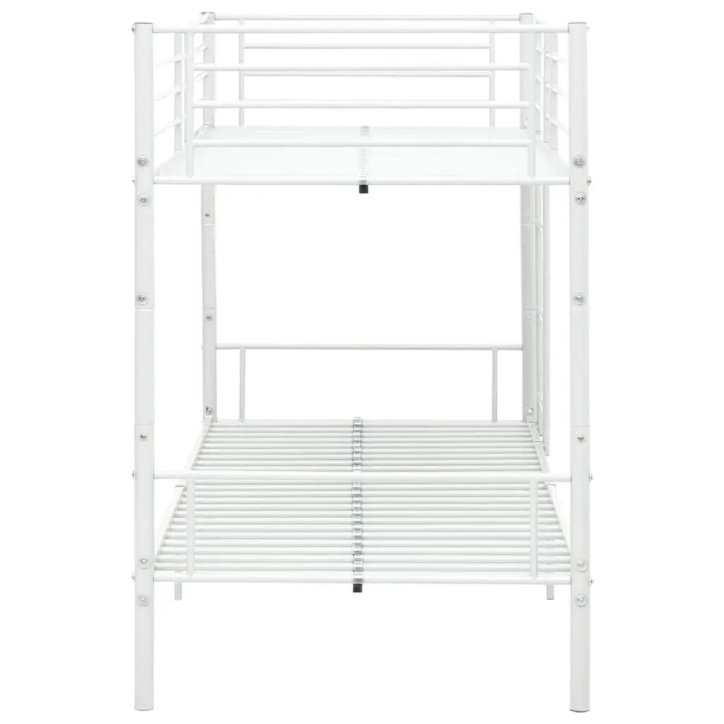 vidaXL Bunk Bed | White | Metal | Twin | Sturdy | Bunk Bed | Rectangular - from vidaXL