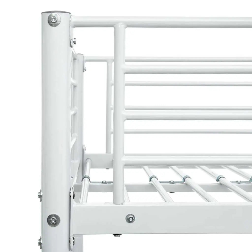 vidaXL Bunk Bed | White | Metal | Twin | Sturdy | Bunk Bed | Rectangular - from vidaXL
