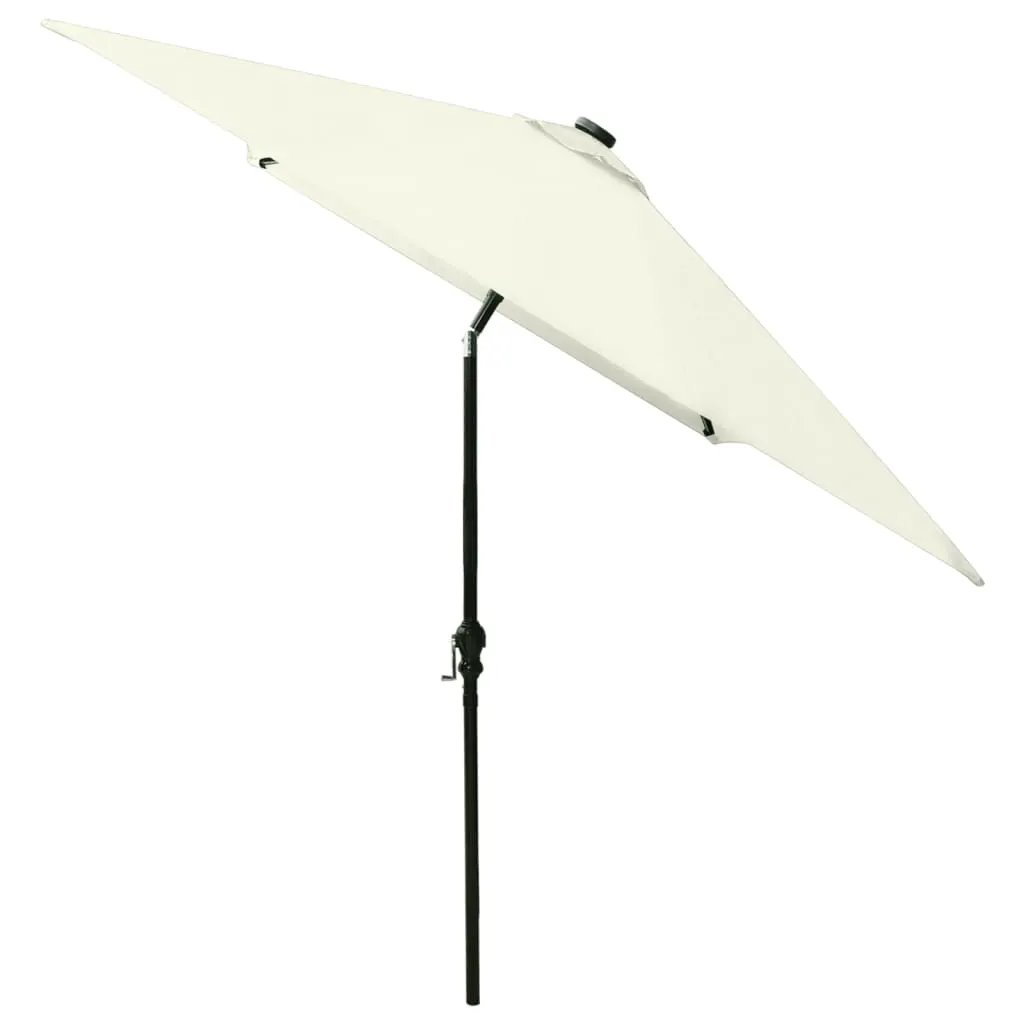 vidaXL vidaXL Garden Parasol with LEDs and Steel Pole Sand 2x3 m - Parasol