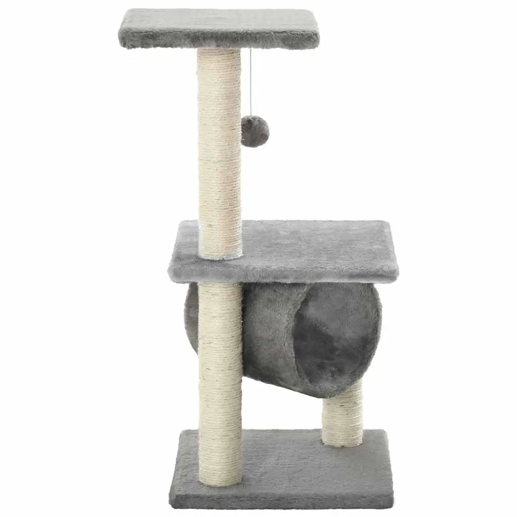 vidaXLCat Tree with Sisal Scratching Posts 65 cm Grey - from vidaXL