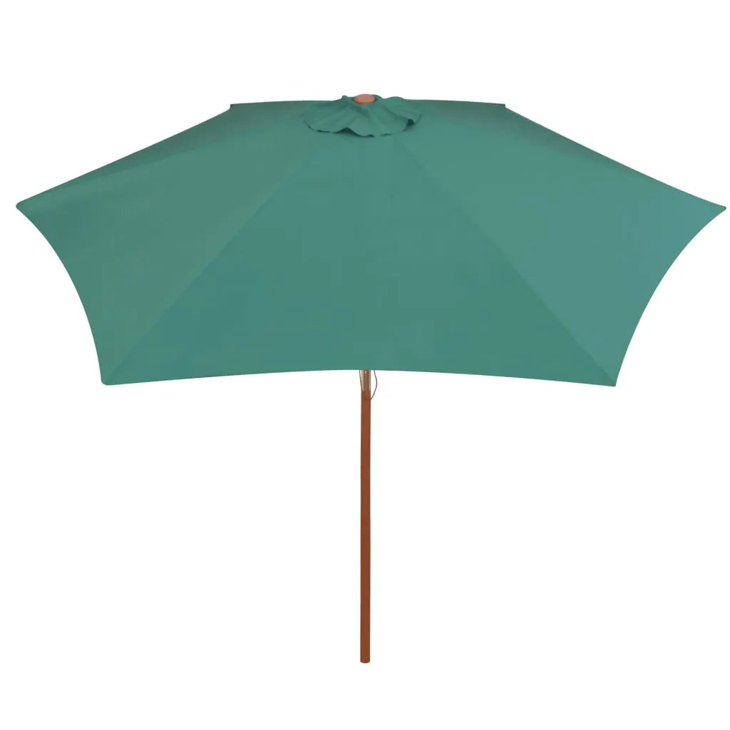 vidaXL vidaXL Garden Parasol 270x270 cm Wooden Pole Green - Parasol