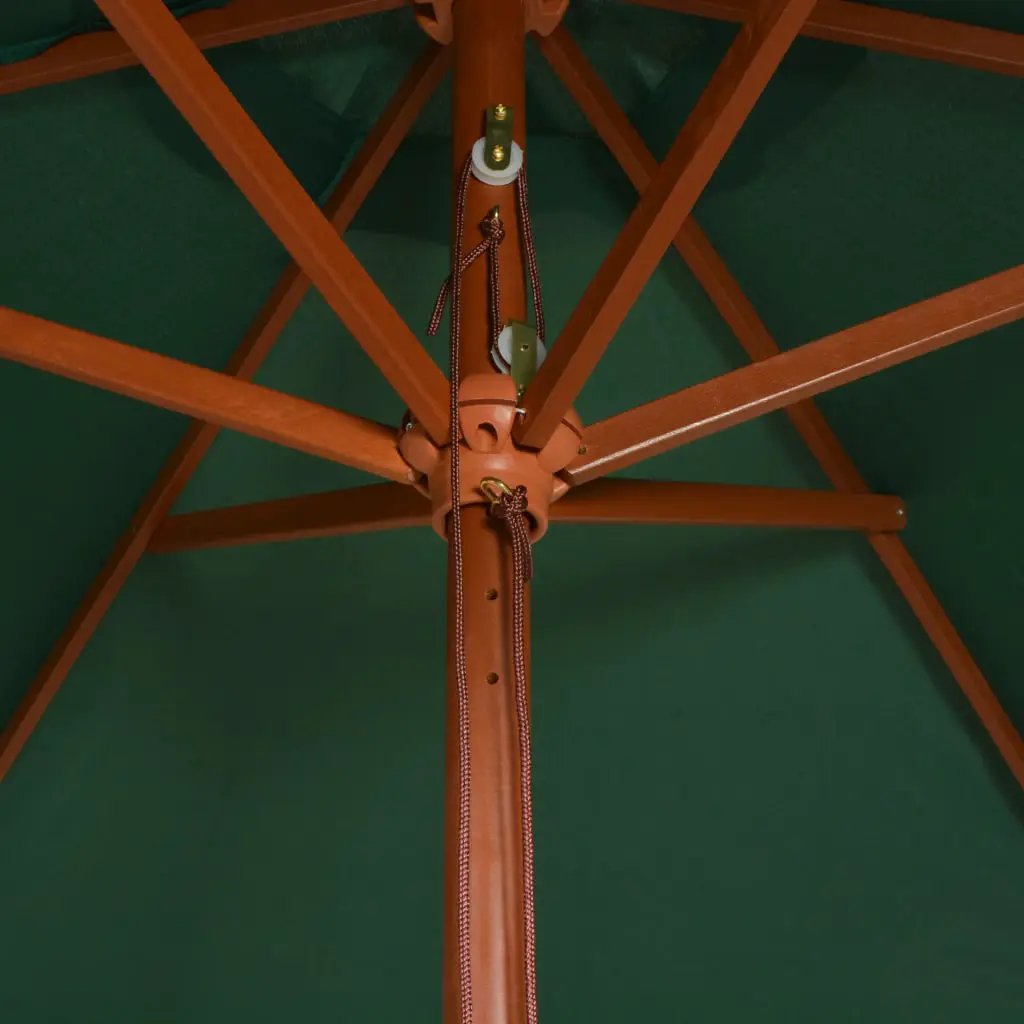 vidaXL vidaXL Garden Parasol 270x270 cm Wooden Pole Green - Parasol