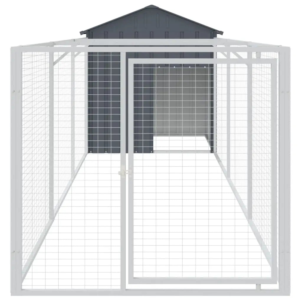 vidaXL Dog House with Roof Anthracite 117x405x123 cm Galvanised Steel - from vidaXL