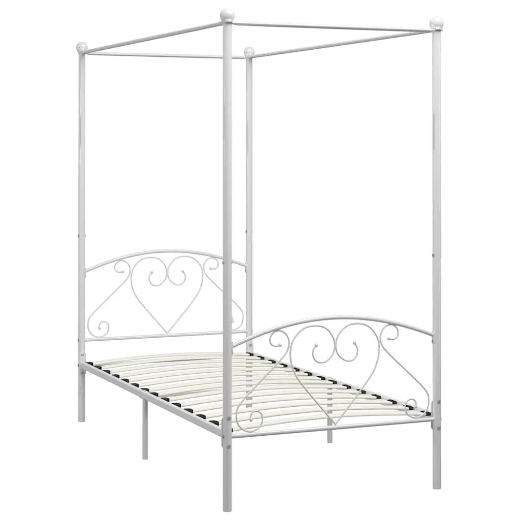 vidaXL Bed Frame | White | Metal | Single | Durable | Bed Frame | Rectangular - from vidaXL