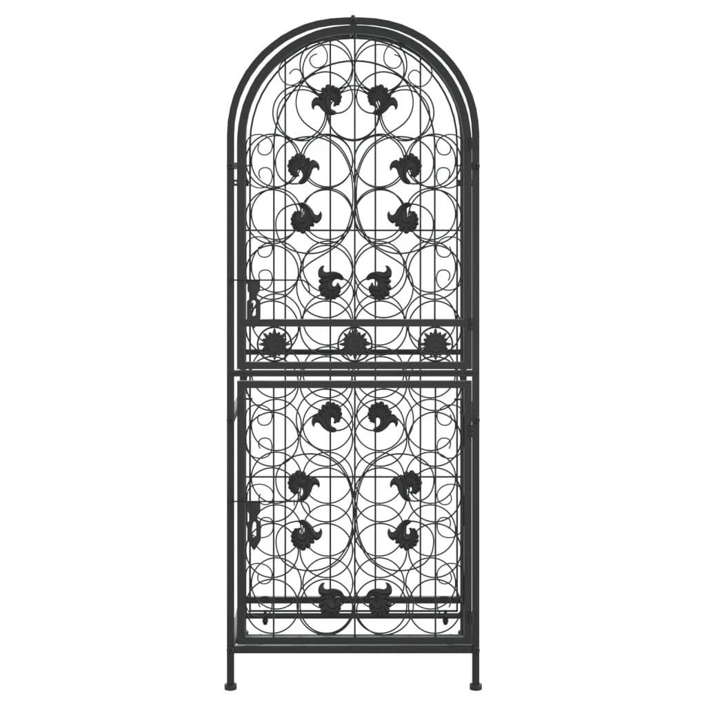 vidaXL vidaXL Wine Rack for 41 Bottles Black 45x36x120 cm Wrought Iron - Wine Rack