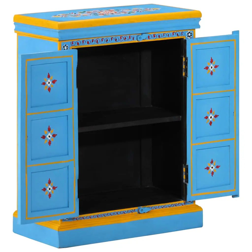 vidaXL vidaXL Sideboard Solid Mango Wood Turquoise Hand Painted - Sideboard