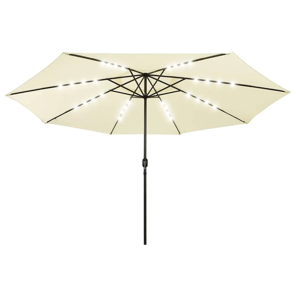 vidaXL vidaXL Garden Parasol with LED Lights 400 cm Sand - Parasol