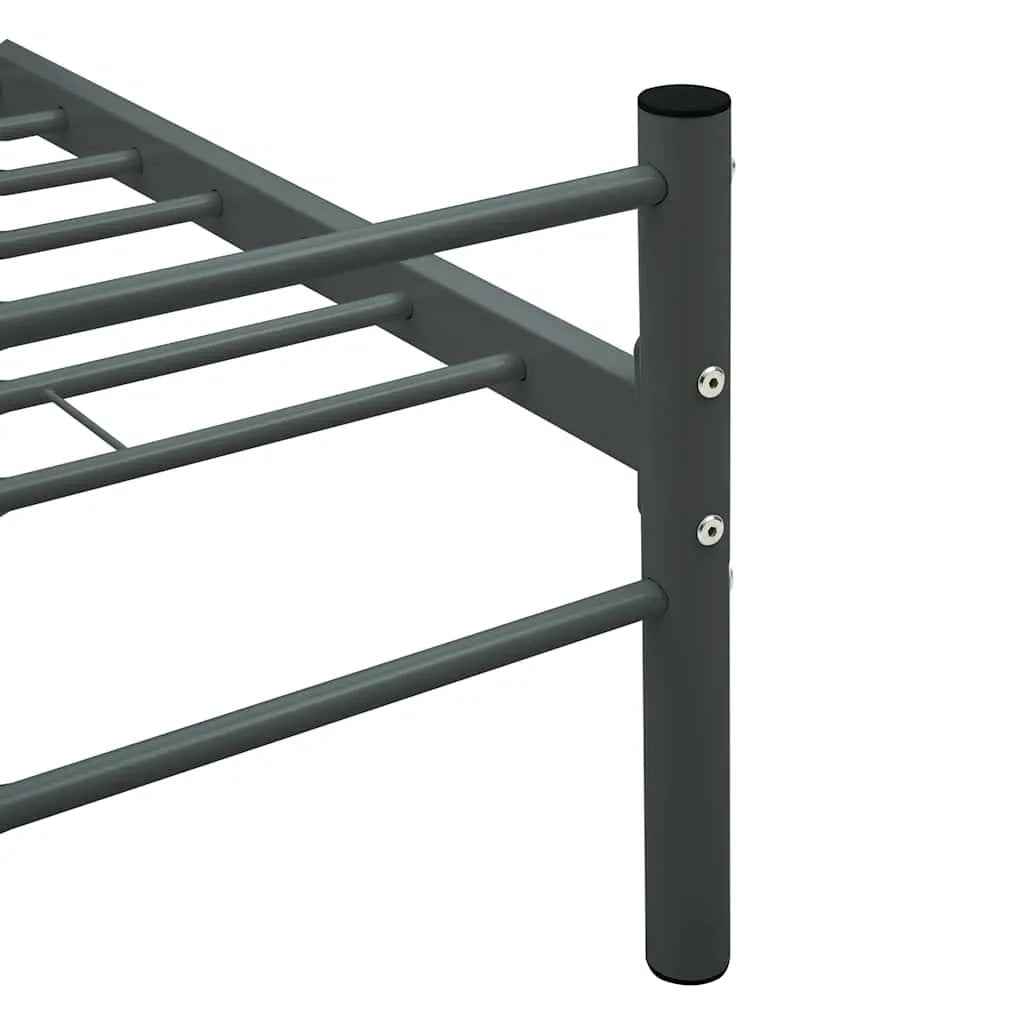 vidaXL Bed Frame | Grey | Metal | Single | Sturdy | Bed Frame | Rectangular - from vidaXL