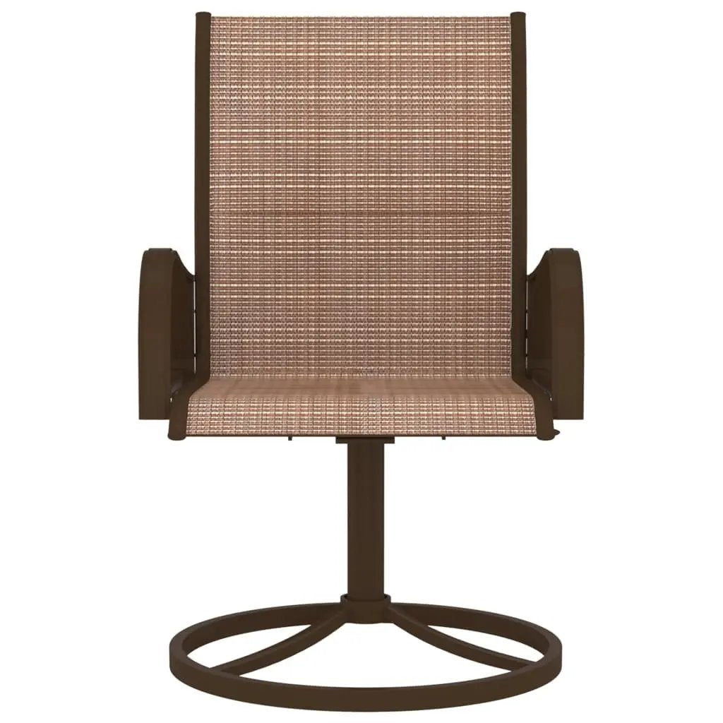 vidaXL vidaXL Garden Swivel Chairs 2 pcs Textilene and Steel Brown - Garden Chairs
