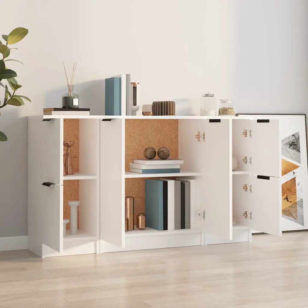 vidaXL vidaXL Sideboards 3 pcs White Engineered Wood - Sideboard