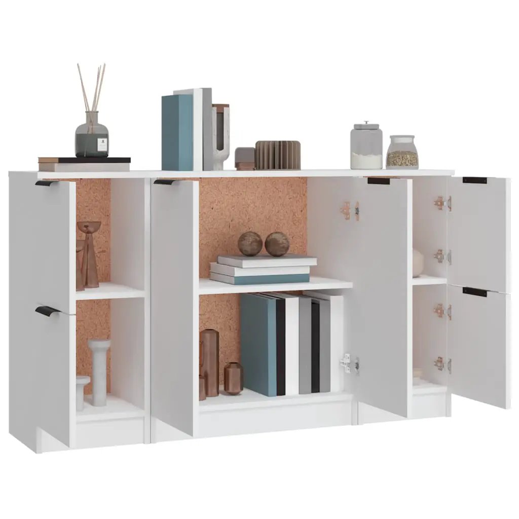 vidaXL vidaXL Sideboards 3 pcs White Engineered Wood - Sideboard