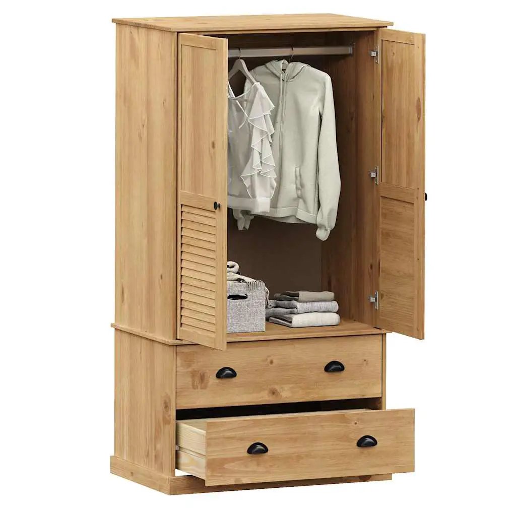 vidaXL vidaXL Wardrobe VIGO 90x55x170 cm Solid Wood Pine - Wardrobe