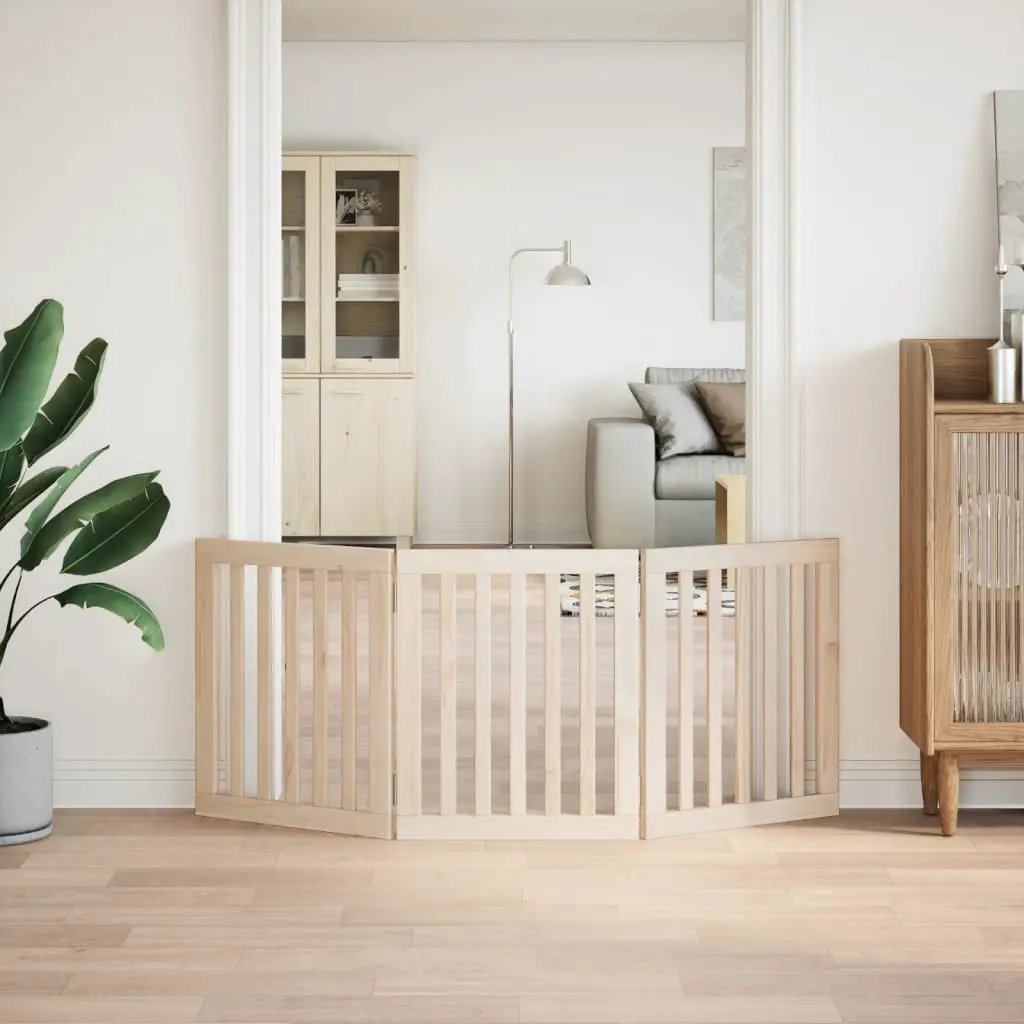 vidaXL Dog Gate Foldable 3 Panels 150 cm Poplar Wood - from vidaXL
