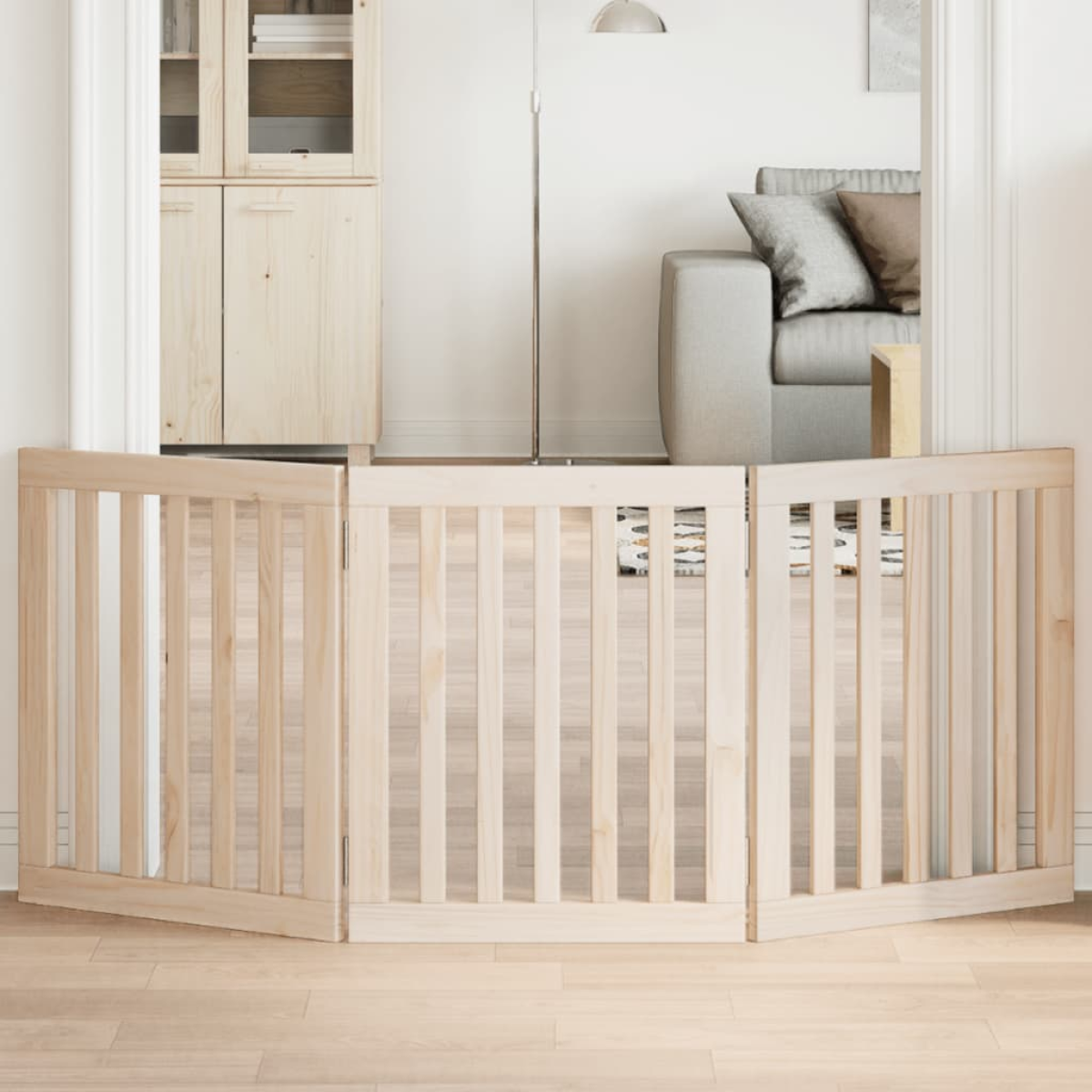 vidaXL Dog Gate Foldable 3 Panels 150 cm Poplar Wood - from vidaXL