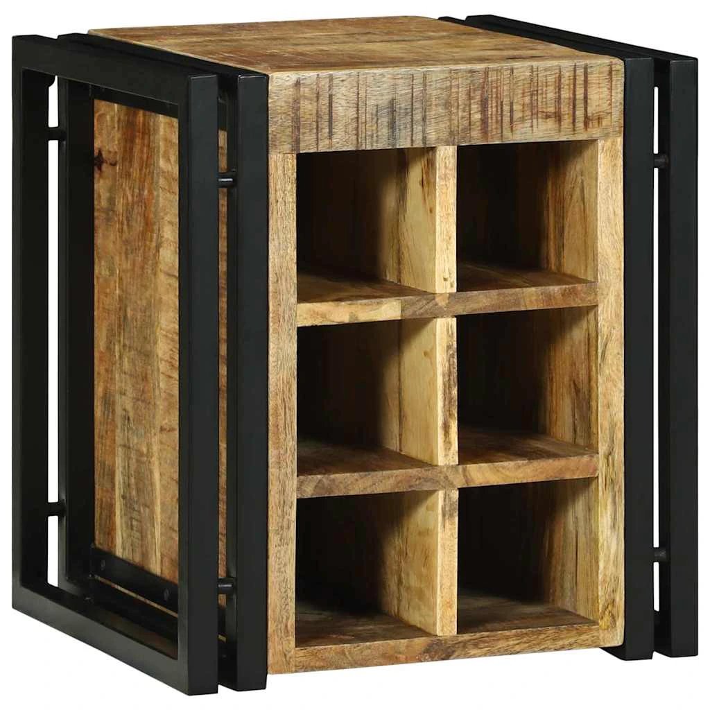 vidaXL vidaXL Wine Rack Brown and Black 35 x 35 x 39 cm Solid Mango Wood - Wine Rack