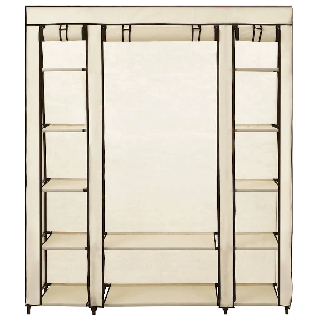 vidaXL vidaXL Wardrobe with Compartments and Rods Cream 150x45x176 cm Fabric - Wardrobe