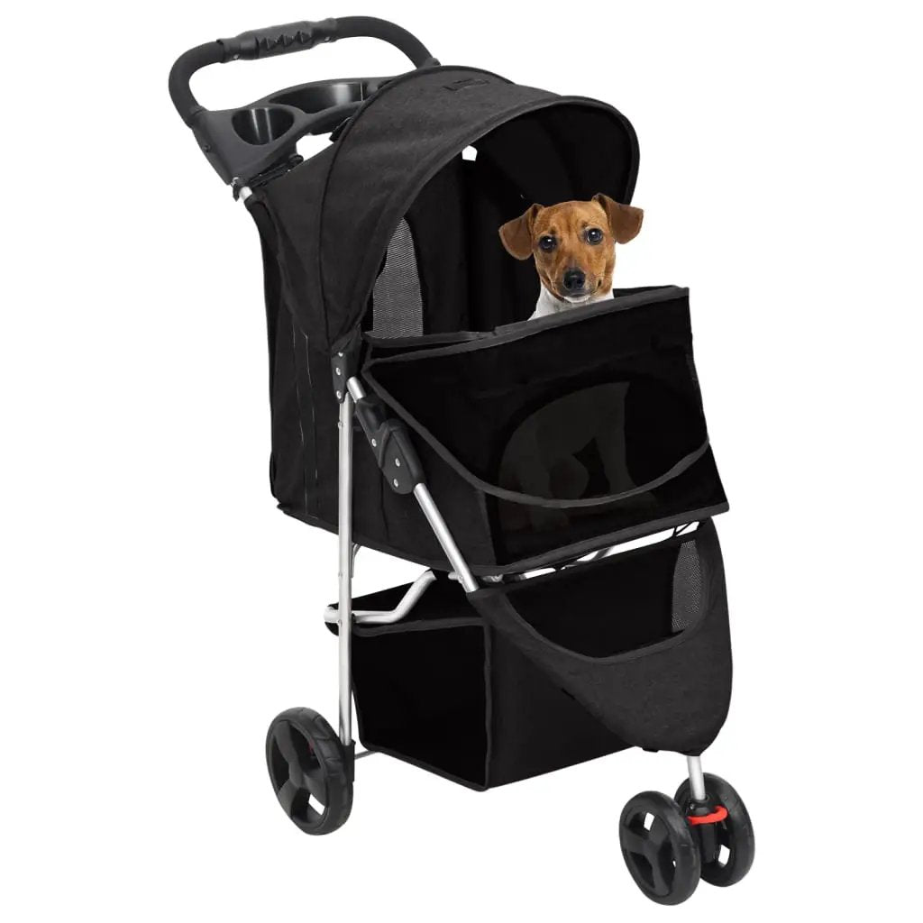 vidaXL Folding Dog Stroller Black 80x46x98 cm Oxford Fabric - from vidaXL
