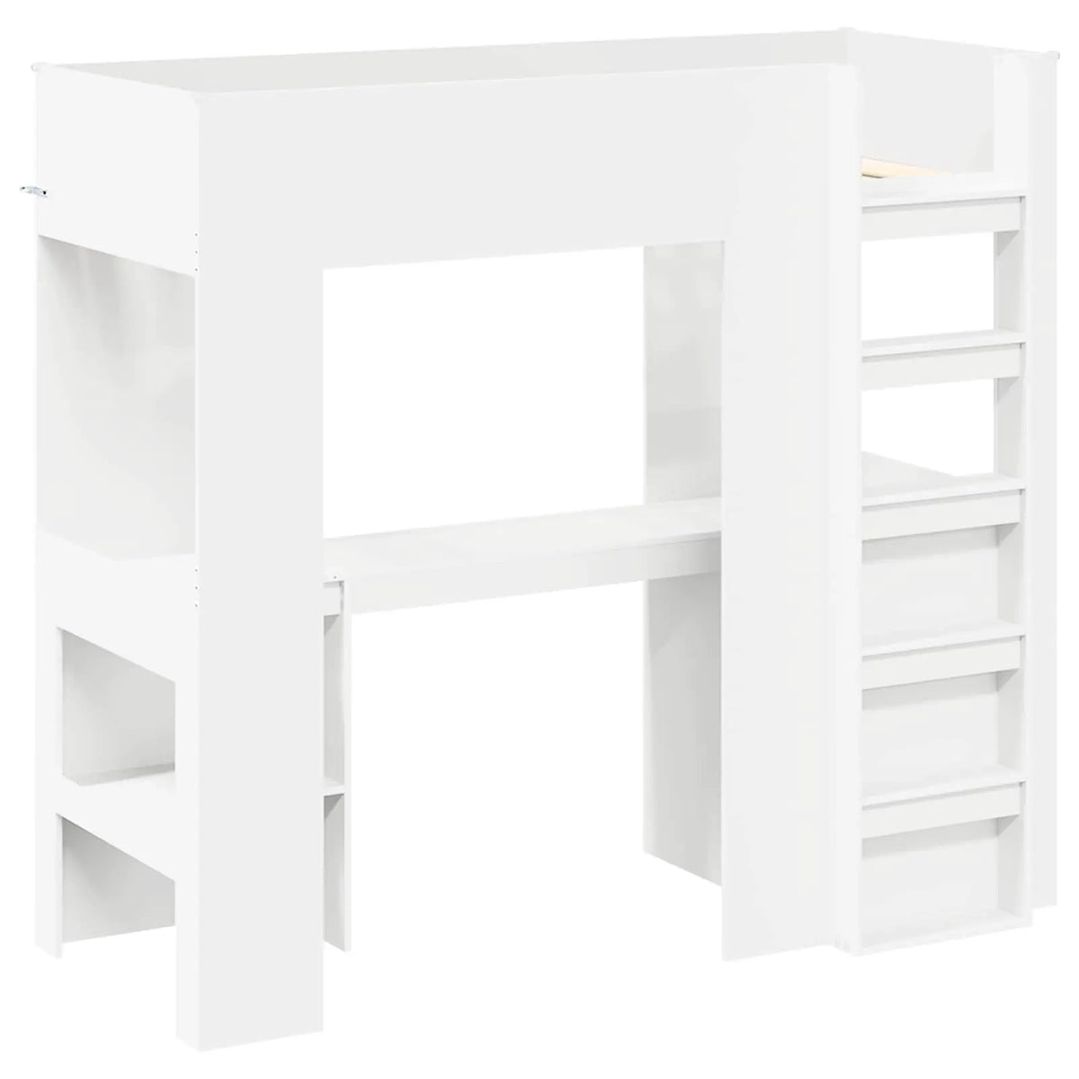 vidaXL Loft Bed Frame with Desk White 75 x 190 cm Engineered Wood - from vidaXL