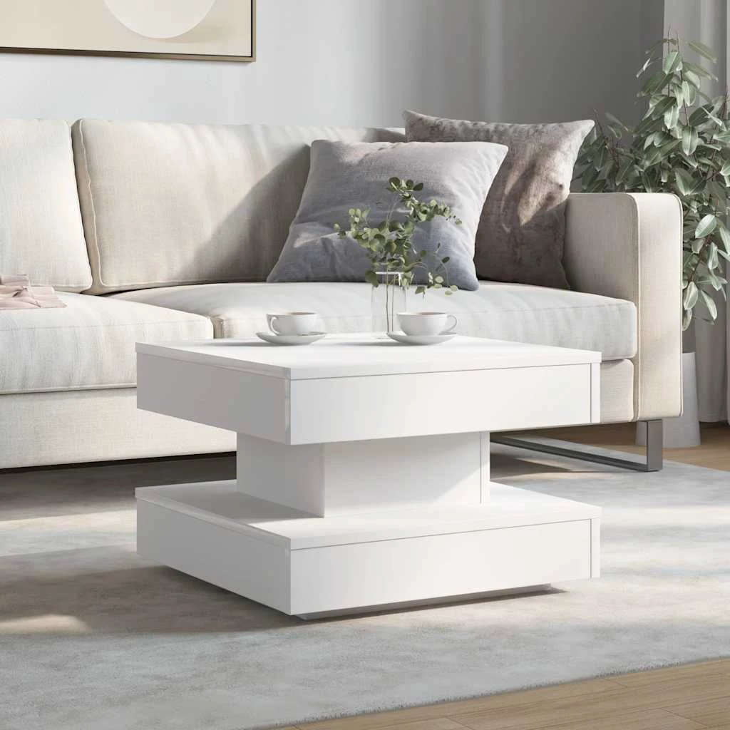 vidaXL Coffee Table 50x50x34.5 cm 360 Degree Rotating Modern Black Wood for Living Room by vidaXL