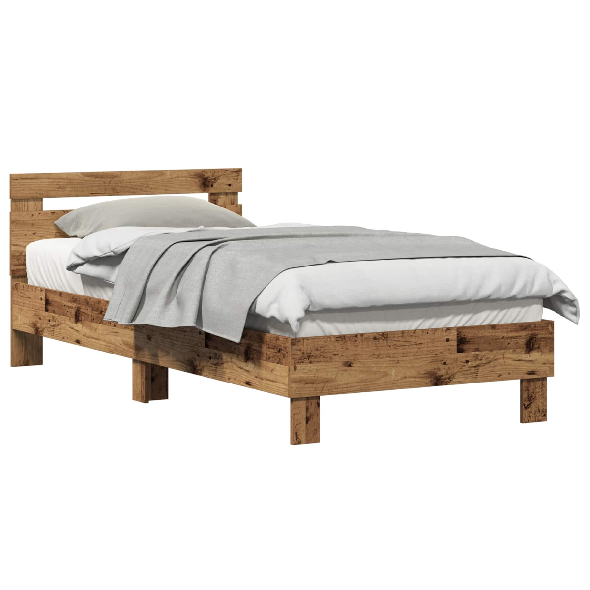 vidaXL Bed Frame Old Wood 203 x 95 x 70 cm Engineered Wood - from vidaXL