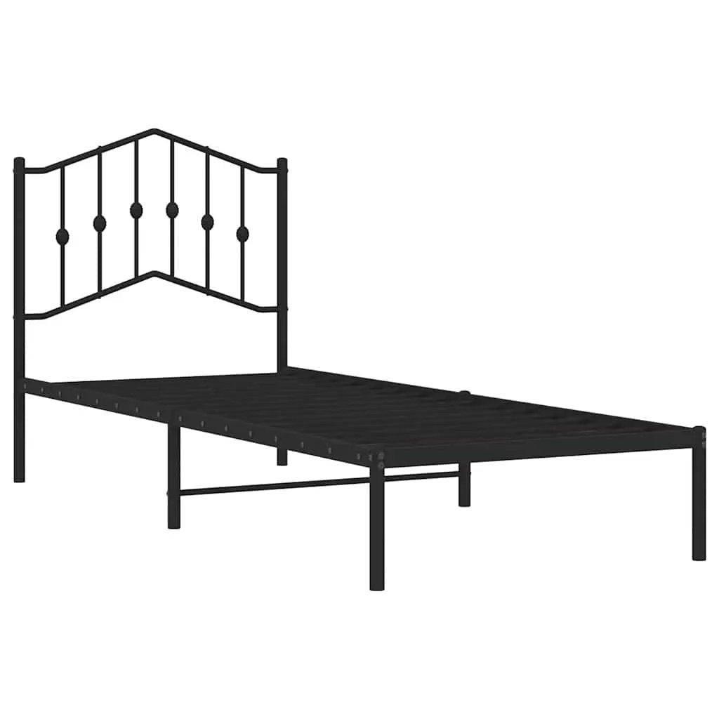 vidaXL Bed Frame | Black | Steel | Single | Bed Frame | Rectangular | Modern - from vidaXL
