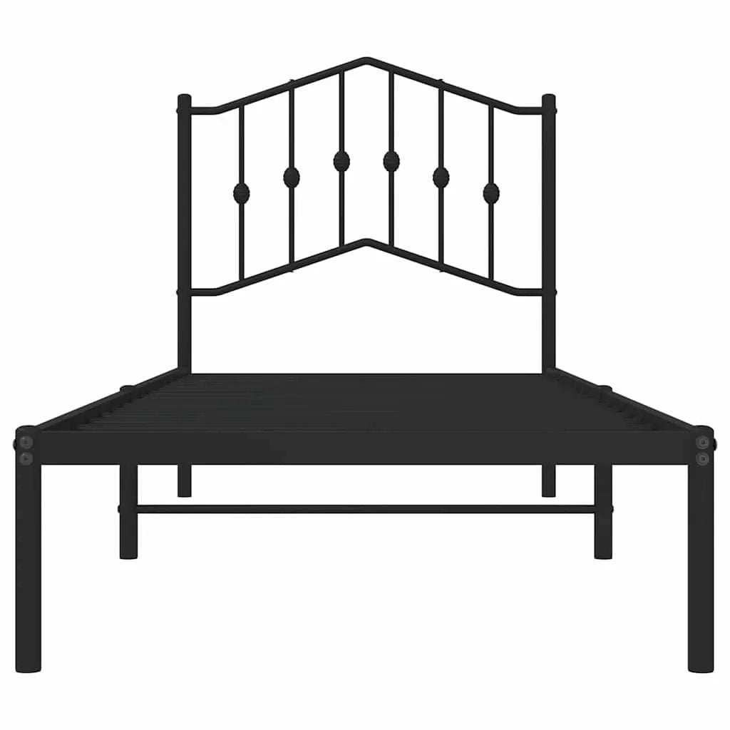 vidaXL Bed Frame | Black | Steel | Single | Bed Frame | Rectangular | Modern - from vidaXL