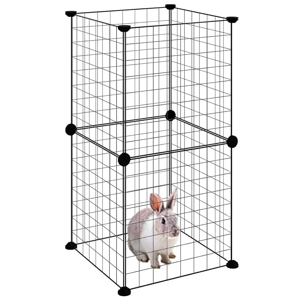 vidaXL 8-Panel Pet Cage Black 35x35 cm Steel - from vidaXL