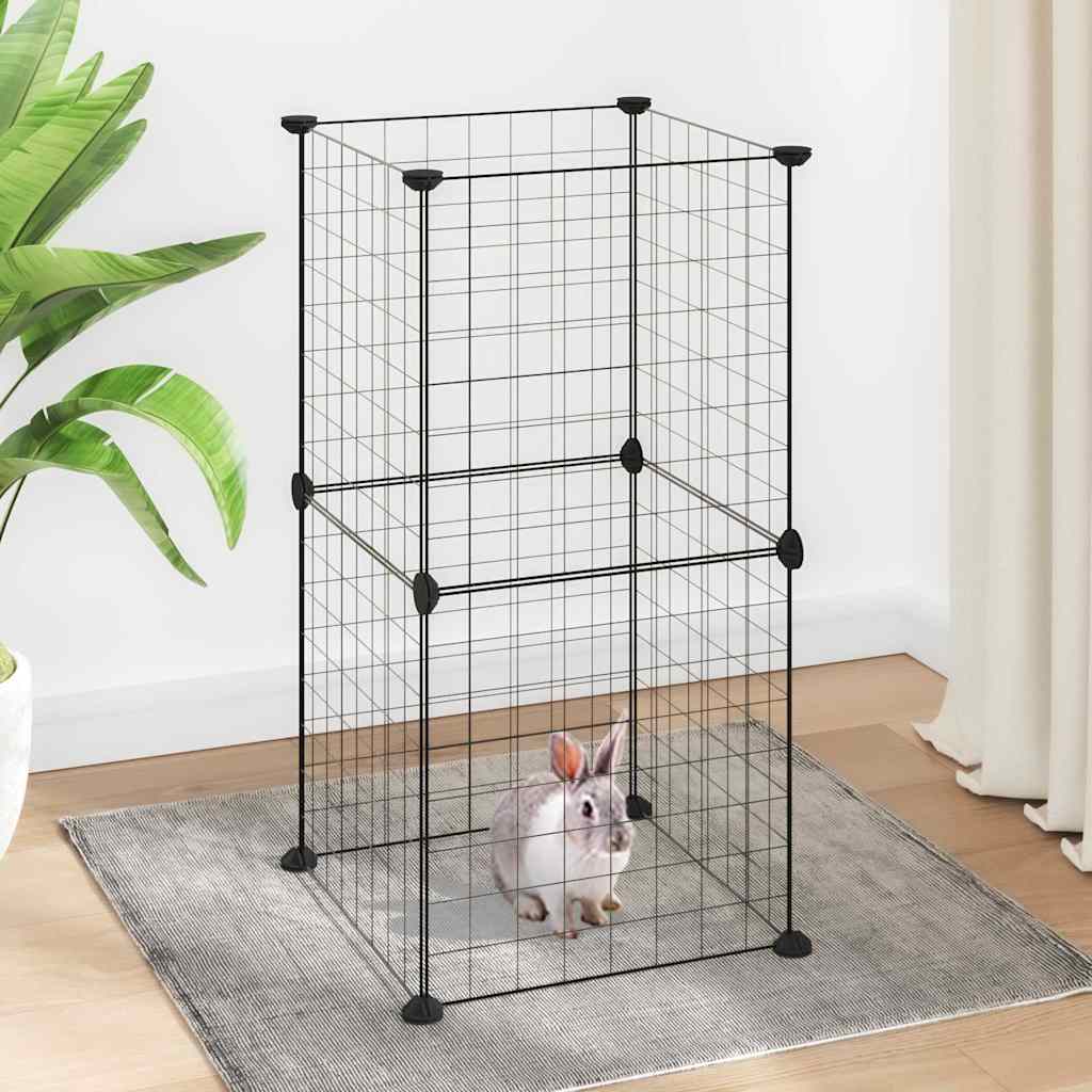vidaXL 8-Panel Pet Cage Black 35x35 cm Steel - from vidaXL