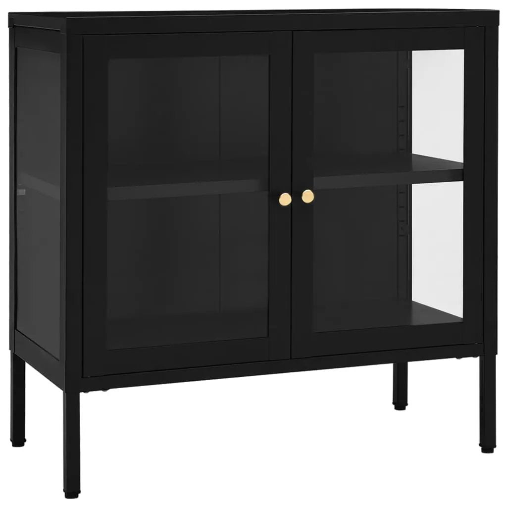 vidaXL vidaXL Sideboard Black 70x35x70 cm Steel and Glass - Sideboard