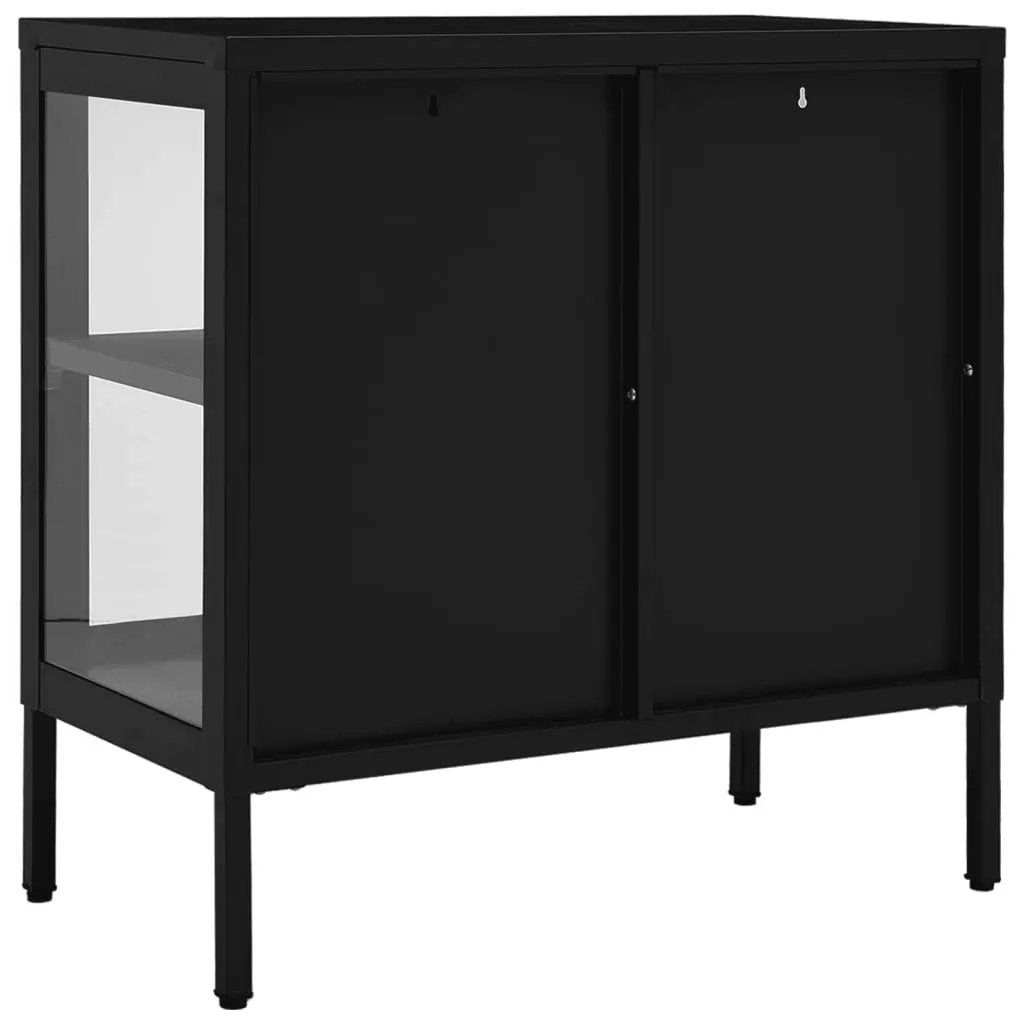 vidaXL vidaXL Sideboard Black 70x35x70 cm Steel and Glass - Sideboard