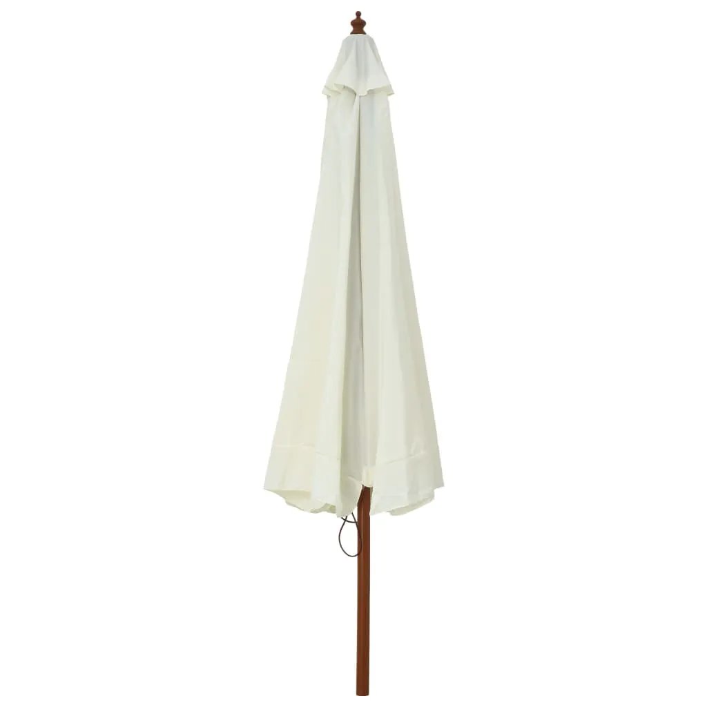vidaXL vidaXL Garden Parasol with Wooden Pole 330 cm Sand White - Parasol