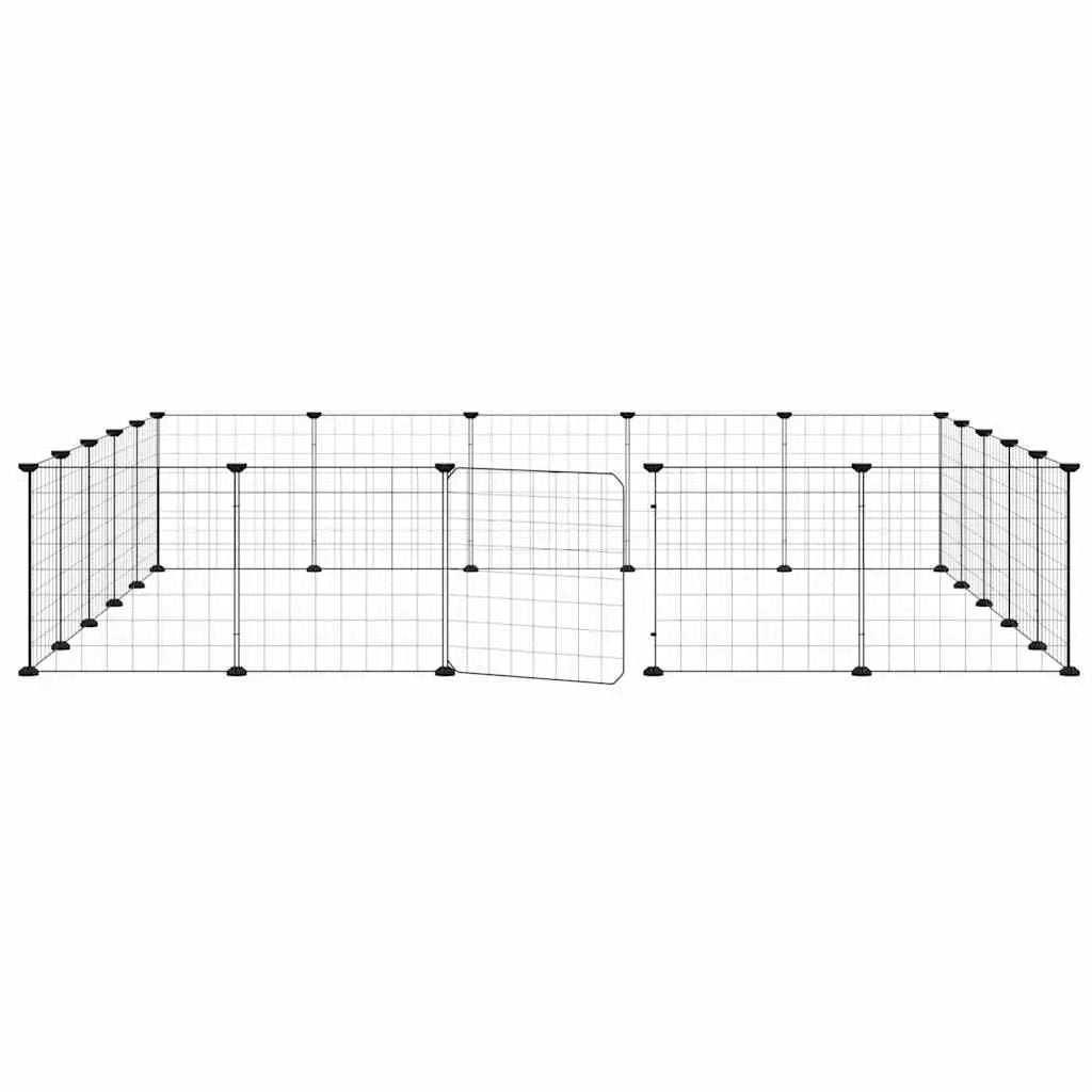 vidaXL Pet Cage | Black | Powder-Coated Steel - from vidaXL