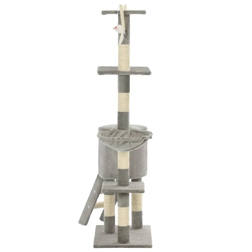 vidaXL vidaXL Cat Tree with Sisal Scratching Posts 138 cm Grey - Cat Tree