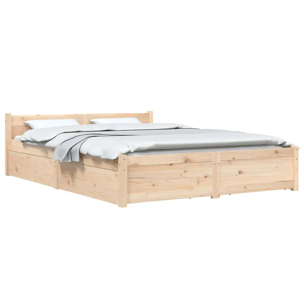 vidaXL Bed Frame without Mattress with Drawers Double - from vidaXL