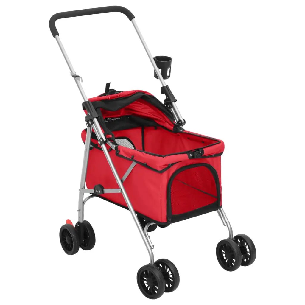 vidaXL Folding Dog Stroller Red 76x50x100 cm Oxford Fabric - from vidaXL