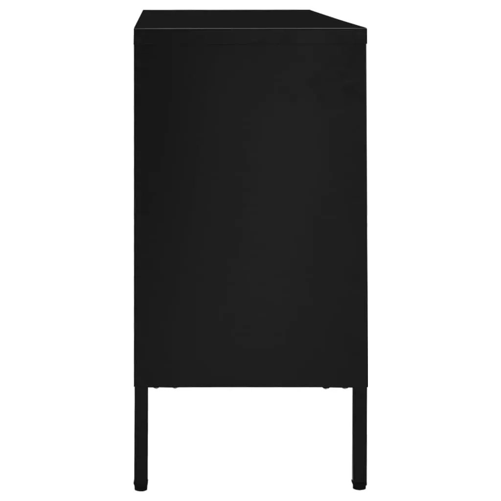 vidaXL vidaXL Sideboard Black 105x35x70 cm Steel and Tempered Glass - Sideboard