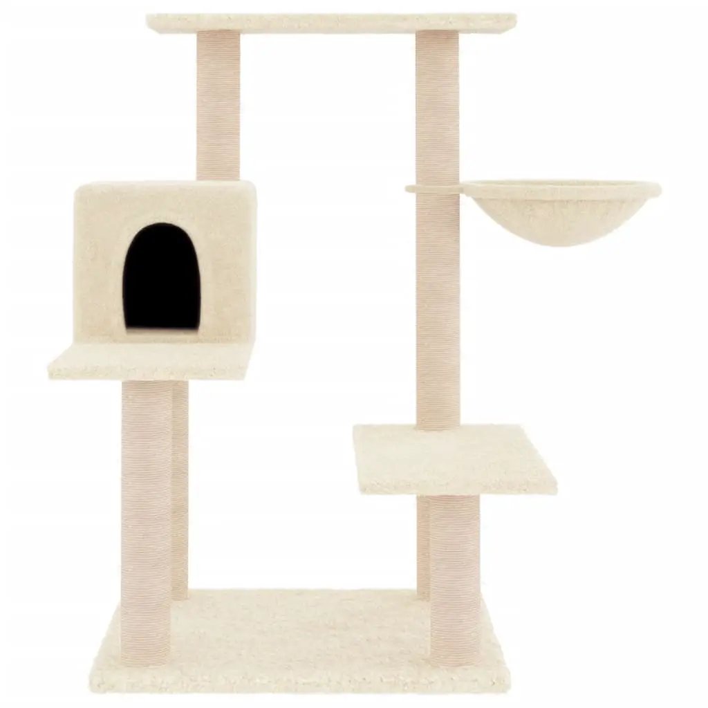 vidaXL vidaXL Cat Tree with Sisal Scratching Posts Cream 82.5 cm - Cat Tree