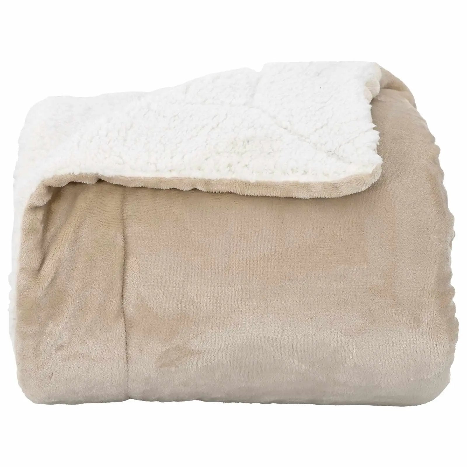 vidaXL vidaXL Throw Blanket Beige 130 x 150 cm Fleece - Throws