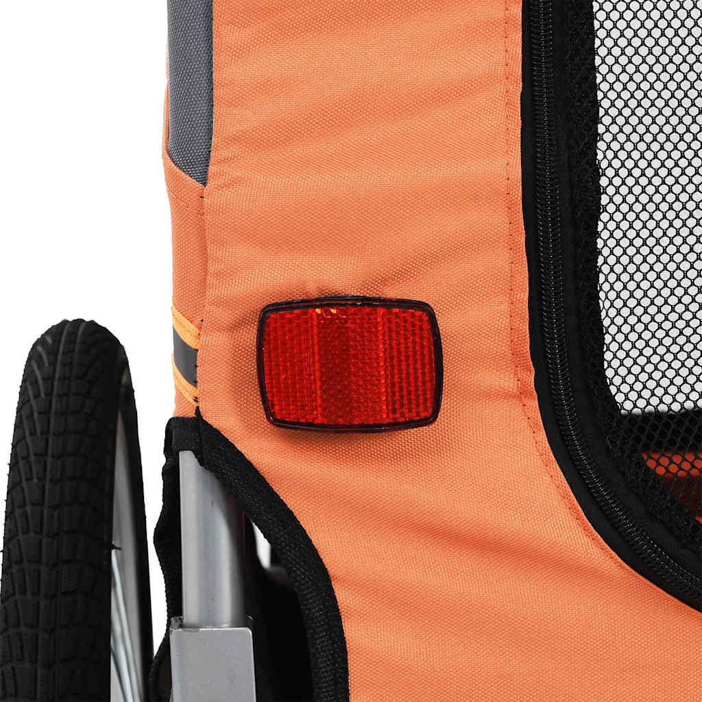 vidaXL Pet Bike Trailer Orange and Grey - from vidaXL